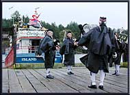 The Pender Highlanders welcoming the Lions Club, North Pender Island