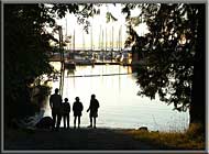 Waiting for the sunset at Thieves Bay Marina, North Pender Island